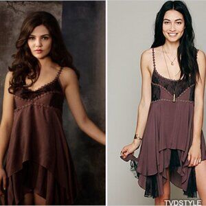 Free People Pieced Lace Slip in Mulberry Combo ASO Davina Claire